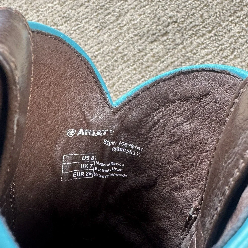 Ariat Little Kids Girls 8 Bristo Western Boot Cowboy Square Toe Brown Red